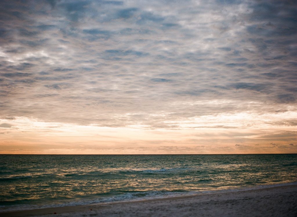 beach wedding sunset photography in 30A