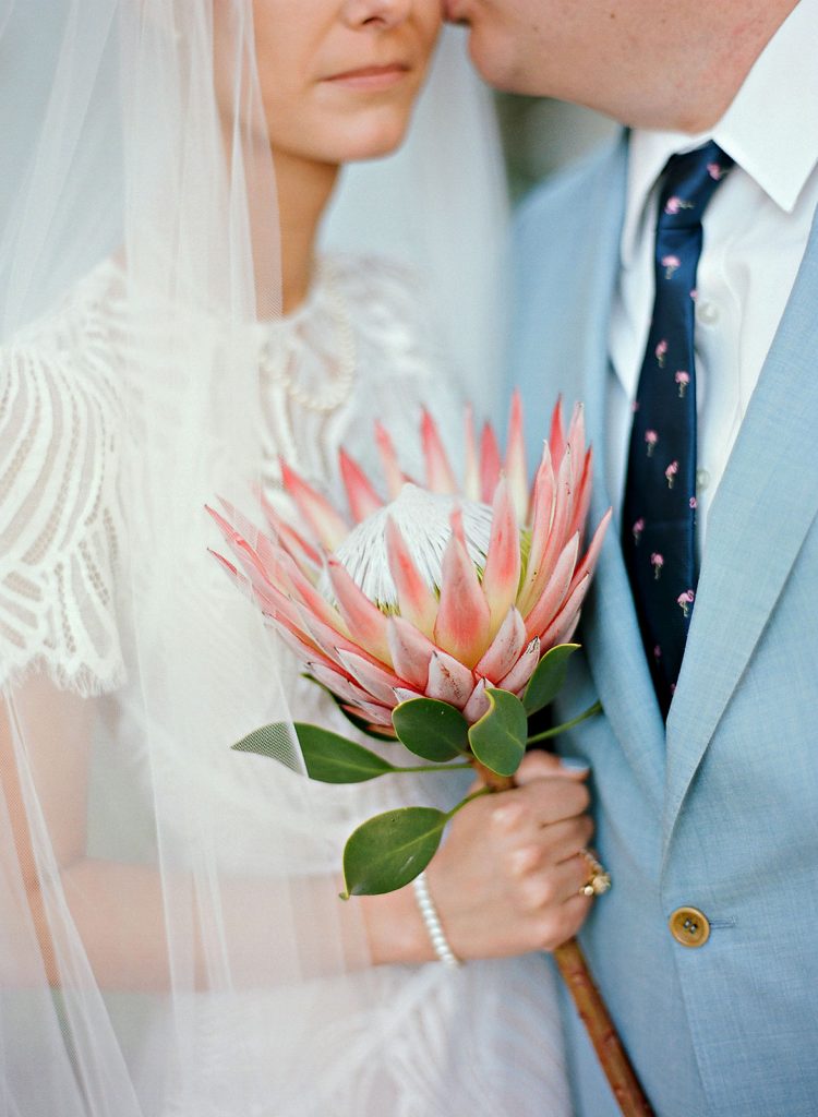 seaside wedding floral arrangement photograph