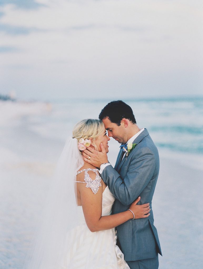 rosemary beach wedding photography of couple on beach