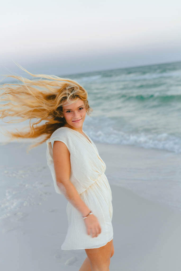 senior portraits at the beach in watersound