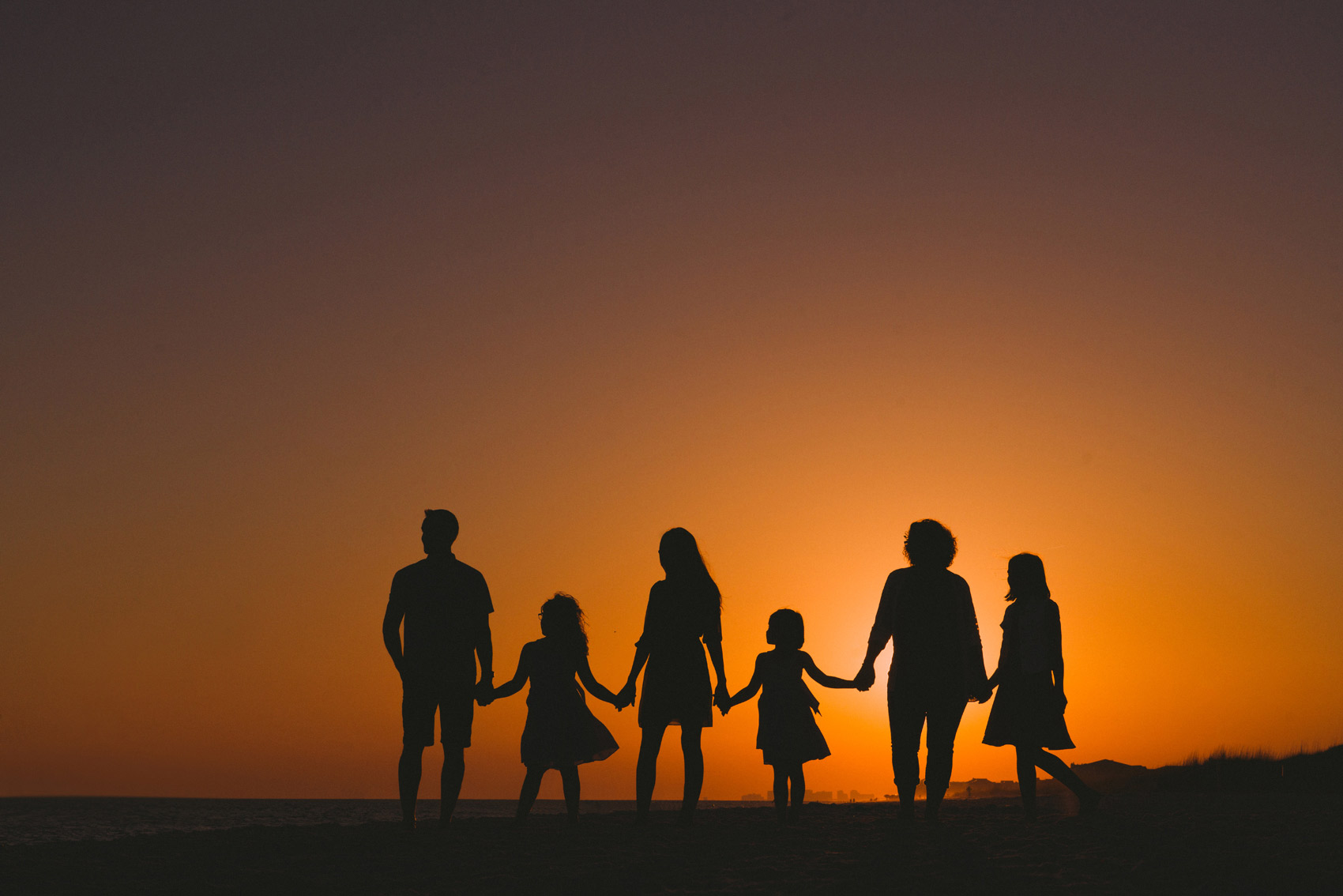 30A sunset silhouette family photography