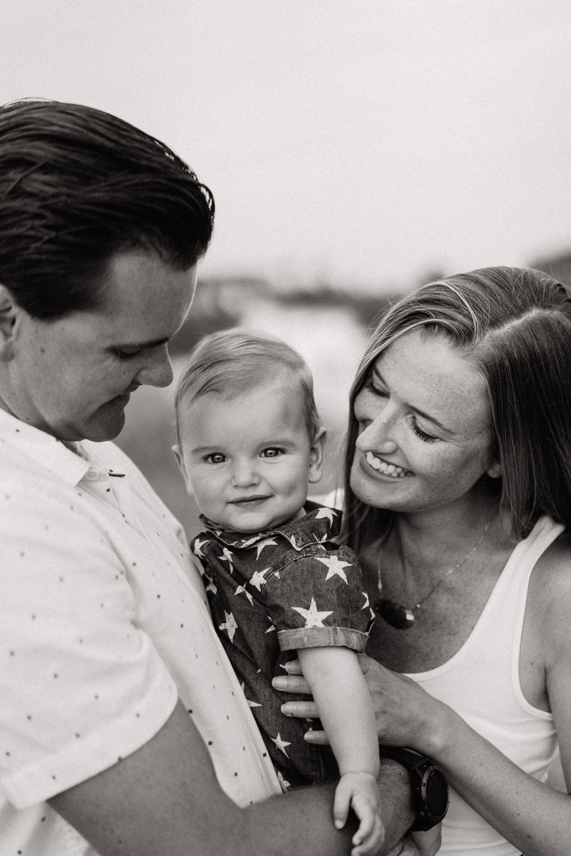 black and white family photography in 30A