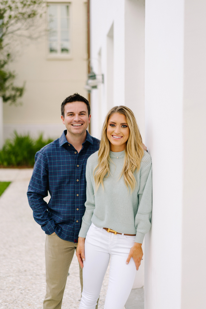 rosemary beach couples portraits in town