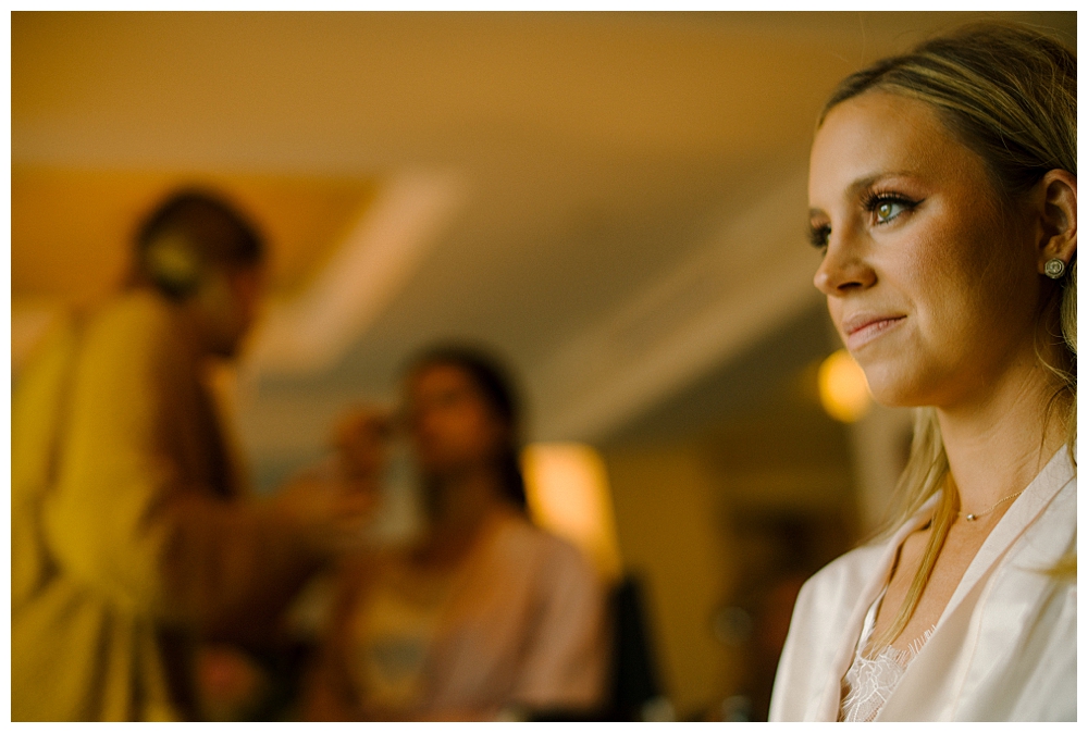 images of bridal party getting ready